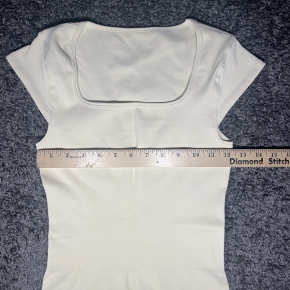 OQQ Trending Viral Tummy Control Short Sleeve Dress Small Cream - Picture 2 of 8